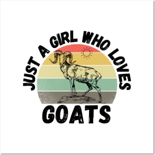 Just A Girl Who Loves Goats, Cute Colorful Goat Posters and Art